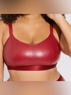 Torrid Curve Pleather Faux Leather Wireless Bralette Edgy Sexy Plus Size